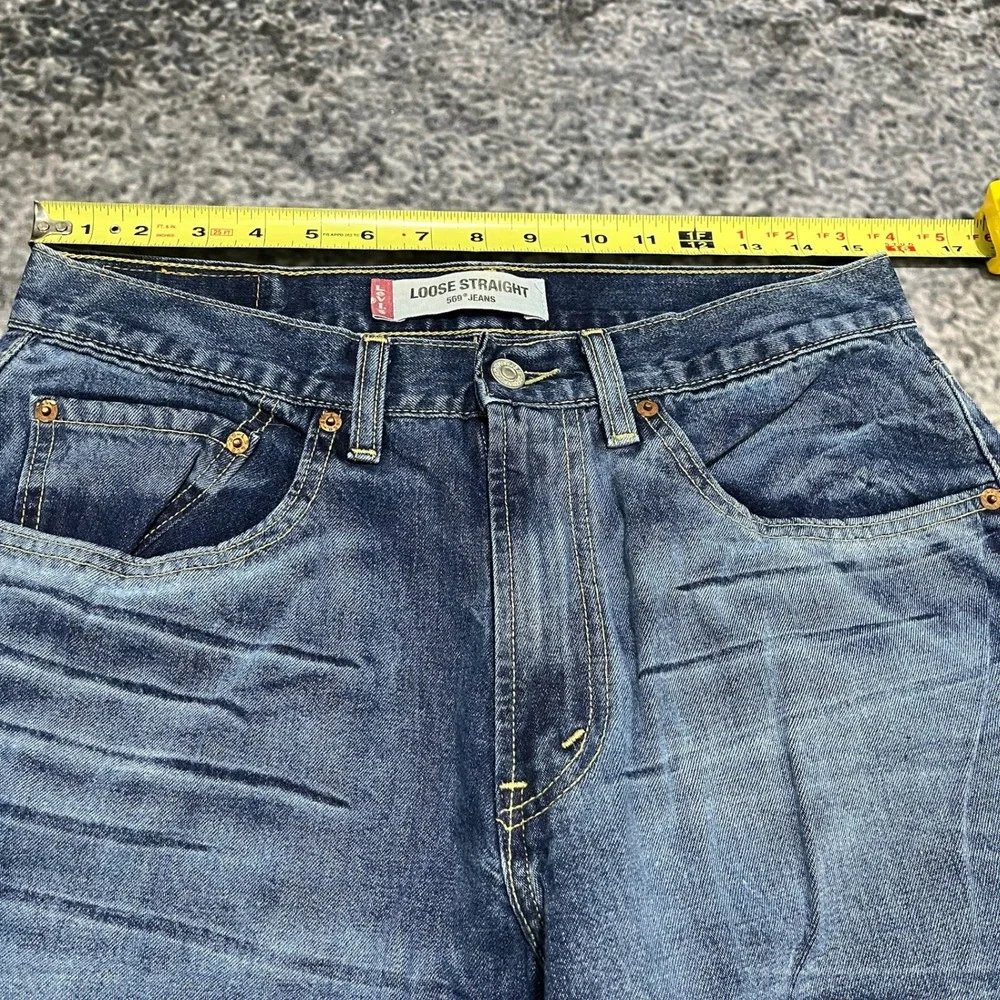 Levi's 569 Loose Straight Jeans 31x34 Blue Vintage‎ 2000s Baggy Wide Leg Grunge